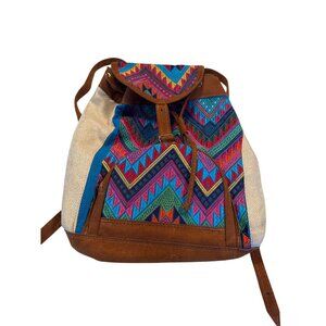 Colorful Geometric Pattern Hobo Backpack 15x13.5 Inches SKU 7011